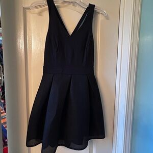 Express Black Pleated Mini Dress